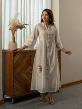 Chanderi Dress with Embroidery